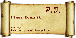 Plesz Dominik névjegykártya